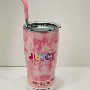 Pink Juicy Couture Pastel Rainbow Logo Hot/ Cold Insulated Tumbler Cup